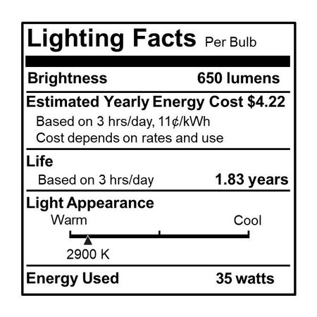 Bulbrite Pack of 5 35 Watt Dimmable Clear T4 Bi-Pin GY8 Mini Halogen Light Bulbs, 5PK 860839